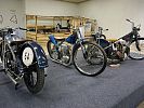 Expozice historických motocyklů na ostravském výstavišti